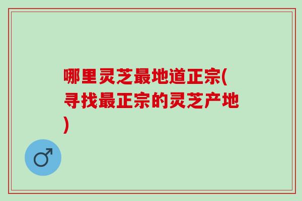 哪里灵芝最地道正宗(寻找最正宗的灵芝产地)