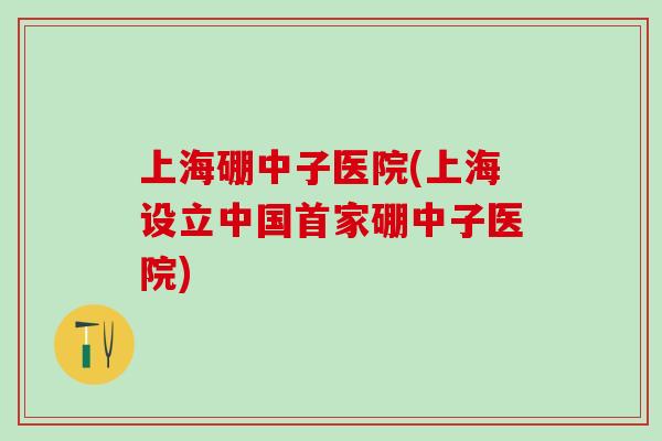 上海硼中子医院(上海设立中国首家硼中子医院)