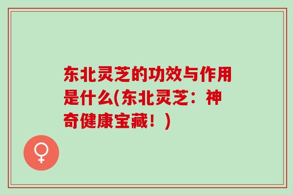 东北灵芝的功效与作用是什么(东北灵芝：神奇健康宝藏！)