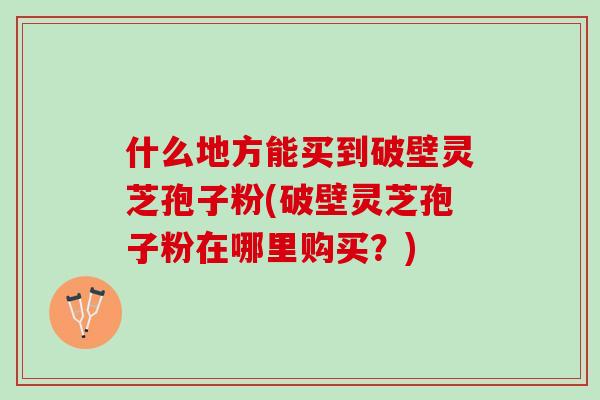 什么地方能买到破壁灵芝孢子粉(破壁灵芝孢子粉在哪里购买？)