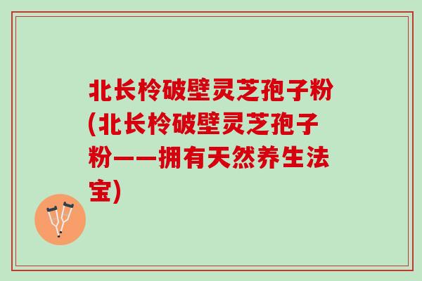 北长柃破壁灵芝孢子粉(北长柃破壁灵芝孢子粉——拥有天然养生法宝)