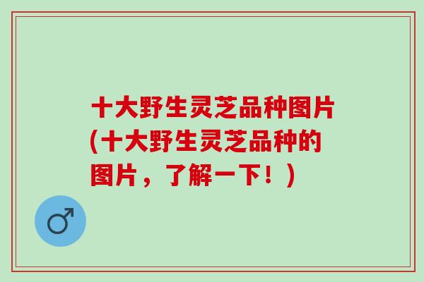 十大野生灵芝品种图片(十大野生灵芝品种的图片，了解一下！)