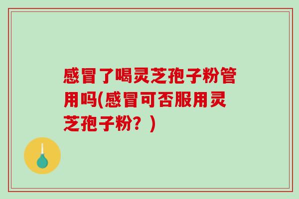 了喝灵芝孢子粉管用吗(可否服用灵芝孢子粉？)