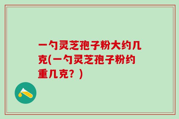 一勺灵芝孢子粉大约几克(一勺灵芝孢子粉约重几克？)