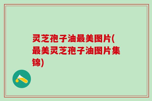 灵芝孢子油美图片(美灵芝孢子油图片集锦) 灵芝孢子油美图片(美灵芝孢子油图片集锦)