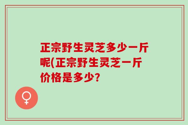正宗野生灵芝多少一斤呢(正宗野生灵芝一斤价格是多少？