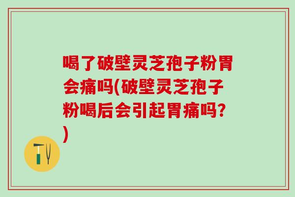 喝了破壁灵芝孢子粉胃会痛吗(破壁灵芝孢子粉喝后会引起胃痛吗？)