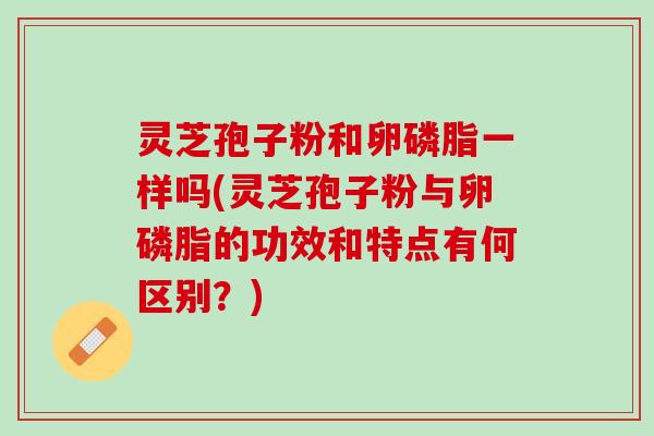 灵芝孢子粉和卵磷脂一样吗(灵芝孢子粉与卵磷脂的功效和特点有何区别？)