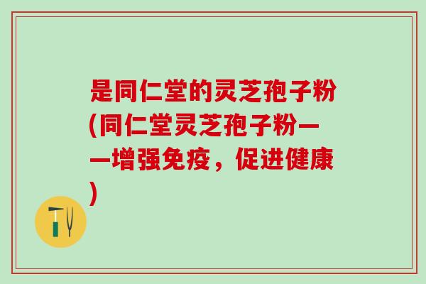 是同仁堂的灵芝孢子粉(同仁堂灵芝孢子粉——增强免疫，促进健康)