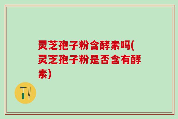 灵芝孢子粉含酵素吗(灵芝孢子粉是否含有酵素)