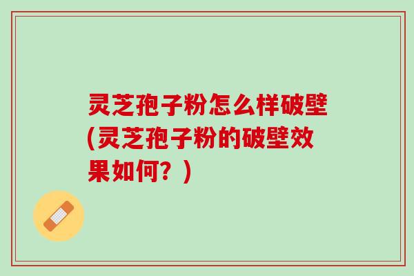 灵芝孢子粉怎么样破壁(灵芝孢子粉的破壁效果如何？)