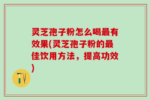 灵芝孢子粉怎么喝最有效果(灵芝孢子粉的最佳饮用方法，提高功效)