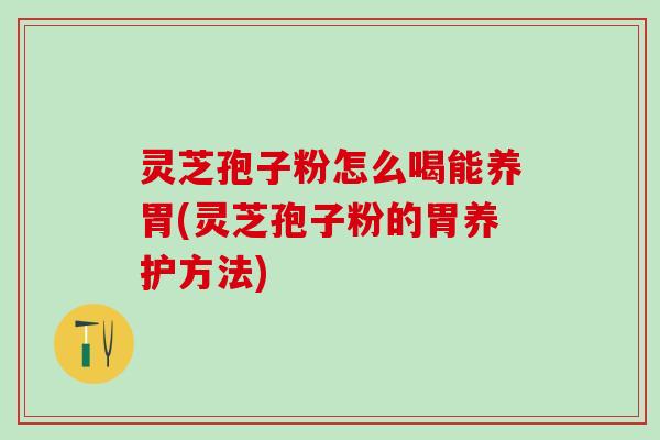灵芝孢子粉怎么喝能养胃(灵芝孢子粉的胃养护方法)
