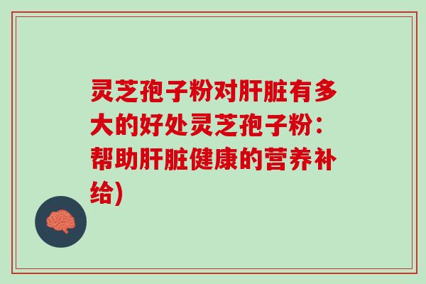 灵芝孢子粉对肝脏有多大的好处灵芝孢子粉：帮助肝脏健康的营养补给)