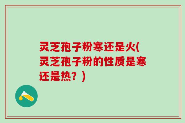 灵芝孢子粉寒还是火(灵芝孢子粉的性质是寒还是热？)
