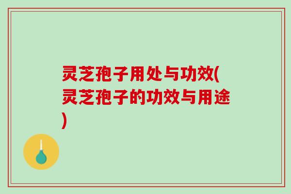灵芝孢子用处与功效(灵芝孢子的功效与用途)