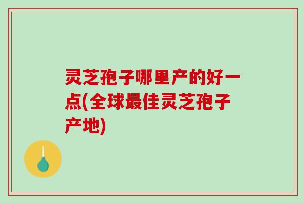 灵芝孢子哪里产的好一点(全球最佳灵芝孢子产地)