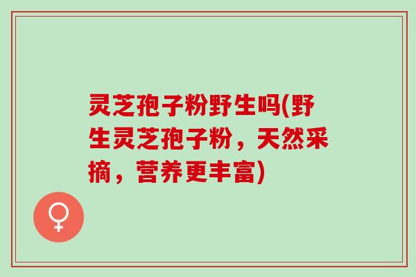 灵芝孢子粉野生吗(野生灵芝孢子粉，天然采摘，营养更丰富)