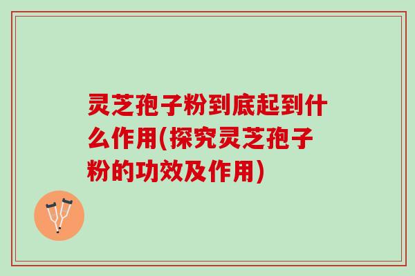 灵芝孢子粉到底起到什么作用(探究灵芝孢子粉的功效及作用)