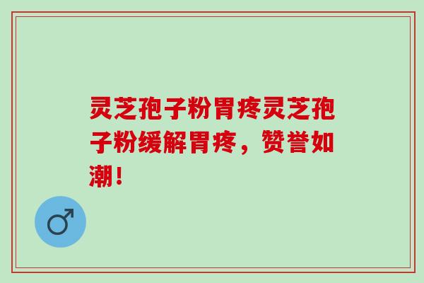 灵芝孢子粉胃疼灵芝孢子粉缓解胃疼，赞誉如潮！
