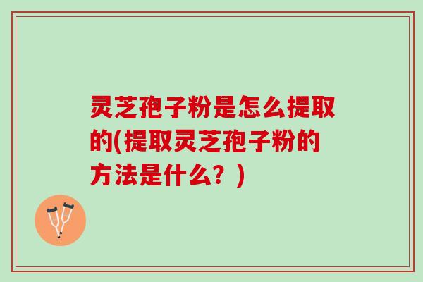 灵芝孢子粉是怎么提取的(提取灵芝孢子粉的方法是什么？)