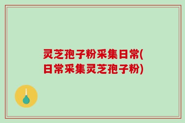 灵芝孢子粉采集日常(日常采集灵芝孢子粉)