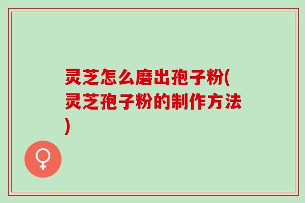 灵芝怎么磨出孢子粉(灵芝孢子粉的制作方法)
