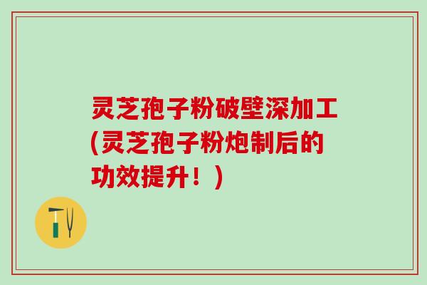 灵芝孢子粉破壁深加工(灵芝孢子粉炮制后的功效提升！)