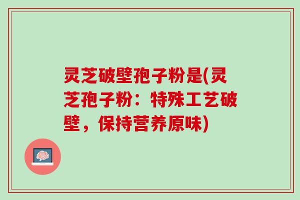 灵芝破壁孢子粉是(灵芝孢子粉：特殊工艺破壁，保持营养原味)