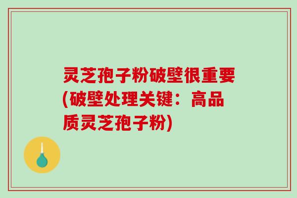 灵芝孢子粉破壁很重要(破壁处理关键：高品质灵芝孢子粉)