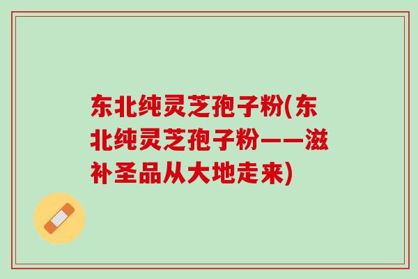东北纯灵芝孢子粉(东北纯灵芝孢子粉——滋补圣品从大地走来)
