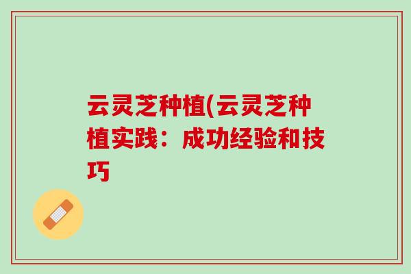 云灵芝种植(云灵芝种植实践：成功经验和技巧