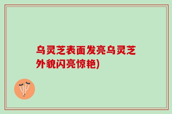 乌灵芝表面发亮乌灵芝外貌闪亮惊艳)