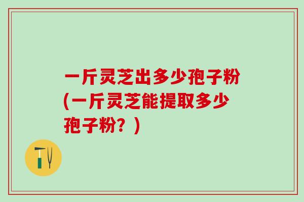 一斤灵芝出多少孢子粉(一斤灵芝能提取多少孢子粉?) 一斤灵芝出多少孢子粉(一斤灵芝能提取多少孢子粉?)