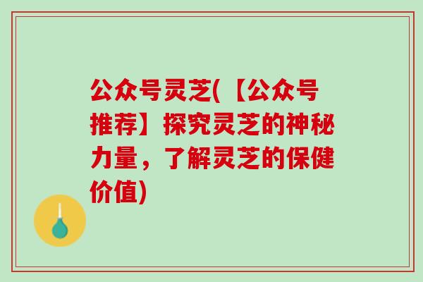 公众号灵芝(【公众号推荐】探究灵芝的神秘力量,了解灵芝的保健价值) 公众号灵芝(【公众号推荐】探究灵芝的神秘力量,了解灵芝的保健价值)