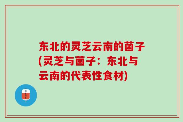东北的灵芝云南的菌子(灵芝与菌子：东北与云南的代表性食材)