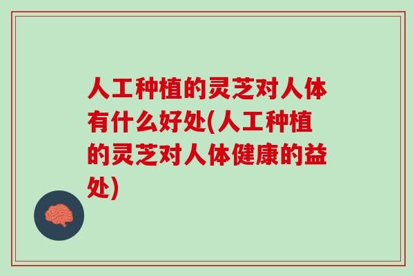 人工种植的灵芝对人体有什么好处(人工种植的灵芝对人体健康的益处)