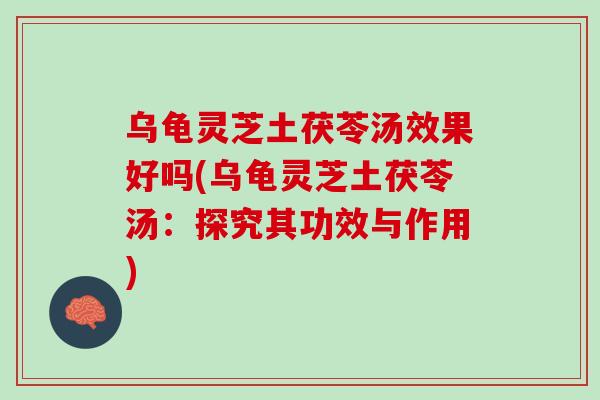 乌龟灵芝土茯苓汤效果好吗(乌龟灵芝土茯苓汤:探究其功效与作用) 乌龟灵芝土茯苓汤效果好吗(乌龟灵芝土茯苓汤:探究其功效与作用)
