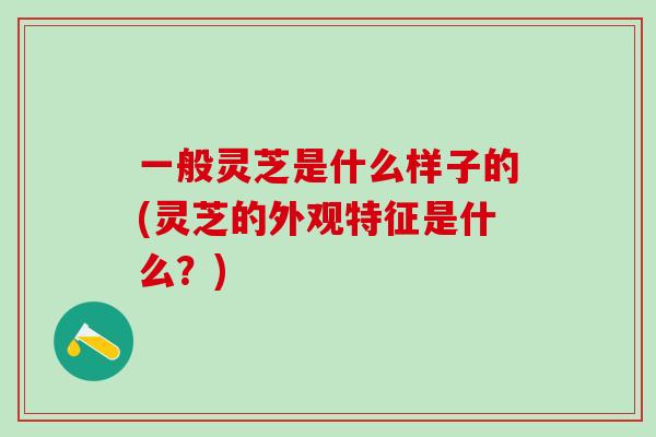一般灵芝是什么样子的(灵芝的外观特征是什么？)