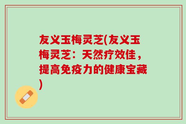 友义玉梅灵芝(友义玉梅灵芝：天然疗效佳，提高免疫力的健康宝藏)