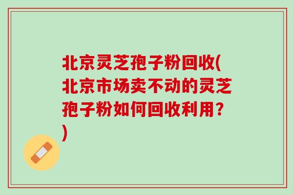 北京灵芝孢子粉回收(北京市场卖不动的灵芝孢子粉如何回收利用？)