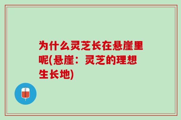 为什么灵芝长在悬崖里呢(悬崖：灵芝的理想生长地)