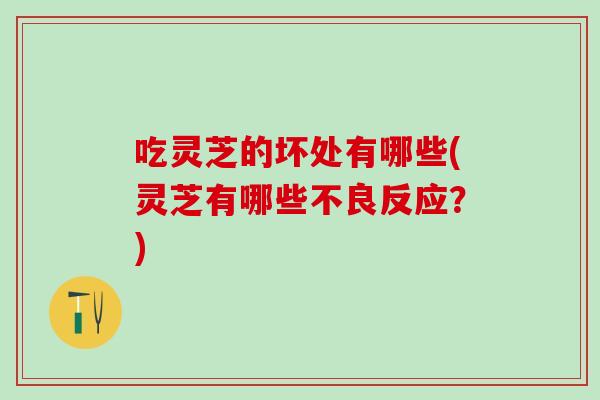 吃灵芝的坏处有哪些(灵芝有哪些不良反应？)