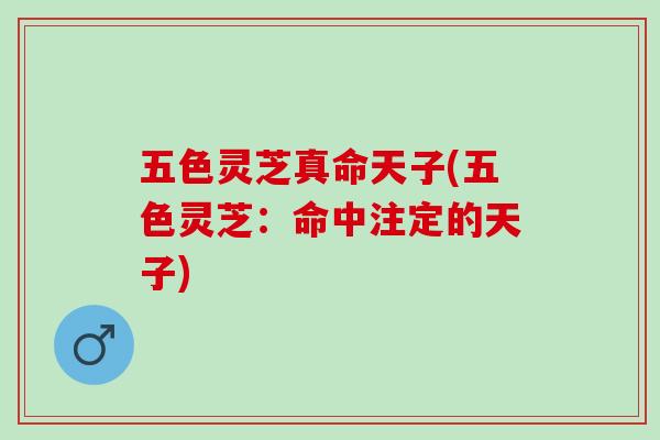 五色灵芝真命天子(五色灵芝：命中注定的天子)
