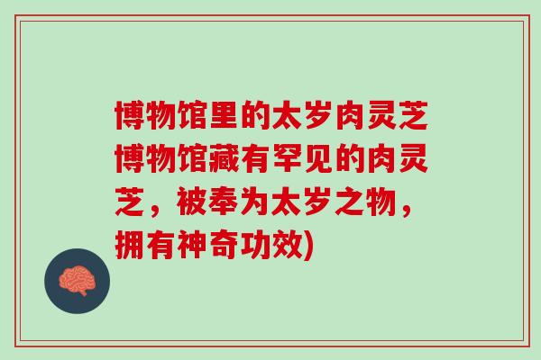 博物馆里的太岁肉灵芝博物馆藏有罕见的肉灵芝,被奉为太岁之物,拥有神奇功效) 博物馆里的太岁肉灵芝博物馆藏有罕见的肉灵芝,被奉为太岁之物,拥有神奇功效)