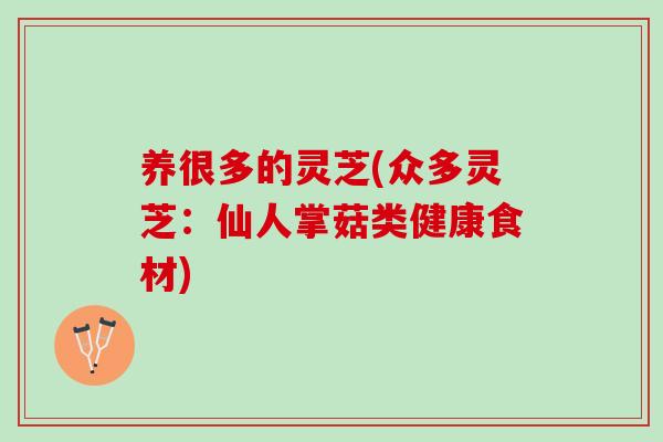 养很多的灵芝(众多灵芝：仙人掌菇类健康食材)