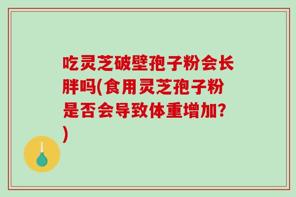 吃灵芝破壁孢子粉会长胖吗(食用灵芝孢子粉是否会导致体重增加？)