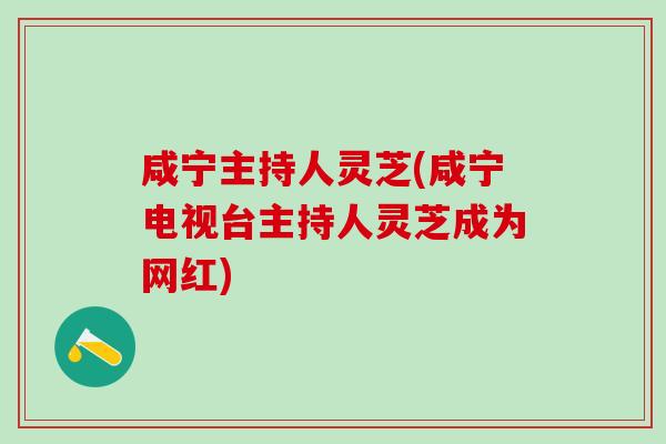 咸宁主持人灵芝(咸宁电视台主持人灵芝成为网红)