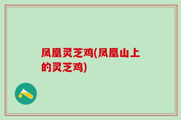 凤凰灵芝鸡(凤凰山上的灵芝鸡) 凤凰灵芝鸡(凤凰山上的灵芝鸡)