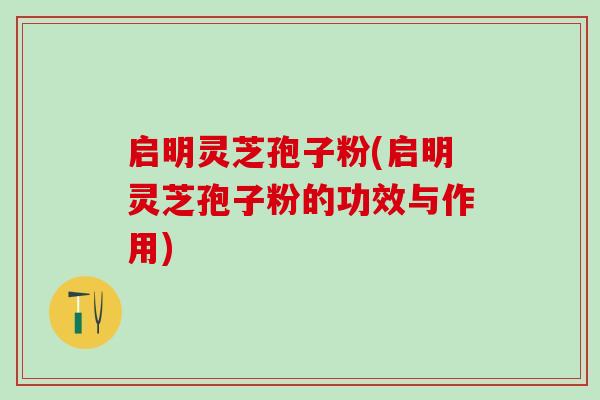 启明灵芝孢子粉(启明灵芝孢子粉的功效与作用)